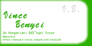 vince benyei business card